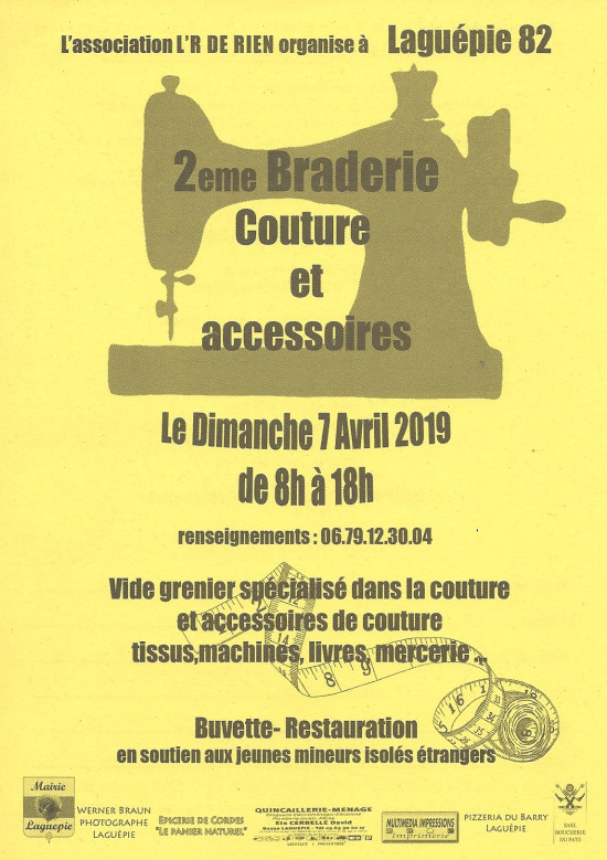 2ième BRADERIE COUTURE 7 Avril 2019